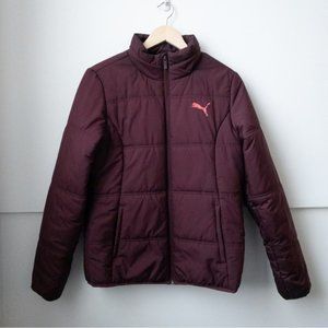 PUMA Essentials Quilted Padded Puffer Jacket in Vineyard Wine